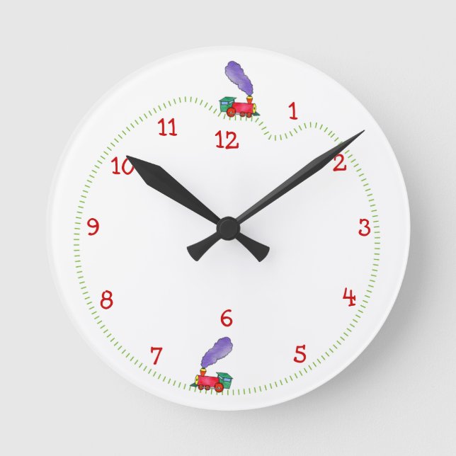 Clickety Clack Train Time Round Clock (Front)
