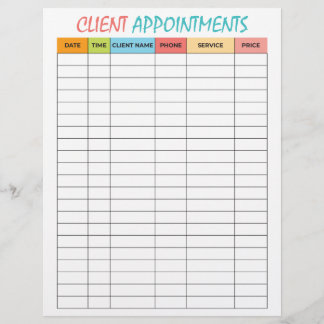 Client Appointments Custom Letterhead