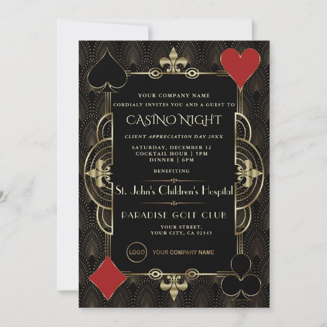 Client Appreciation Day Casino Night Company Party Invitation (Front)