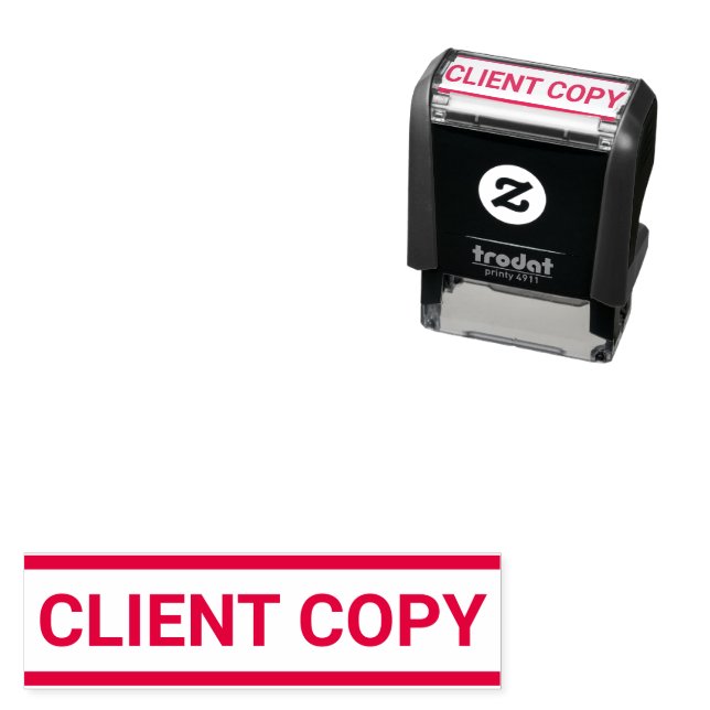 Client Copy with Horizontal Lines Template Self-inking Stamp (In Situ)
