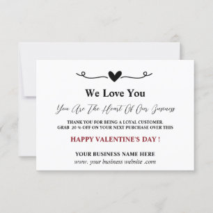 Client Customer Appreciation Valentine's Day Thank You Card