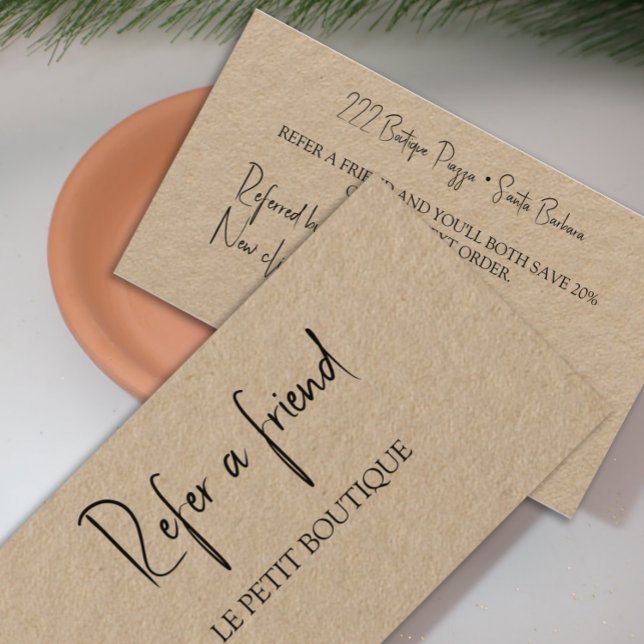 Client Refer a Friend  Kraft Referral Card (Creator Uploaded)