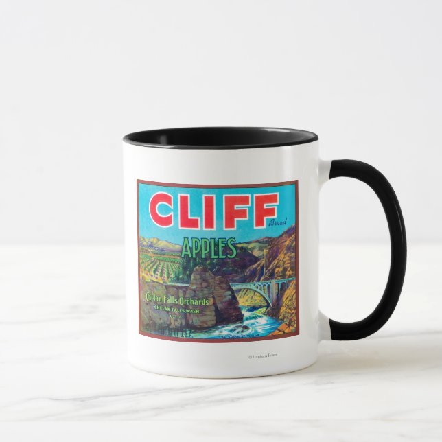 Cliff Apple Label - Chelan Falls, WA Mug (Right)