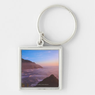 Cliff Coastal View In Oregon at Sunset Key Ring