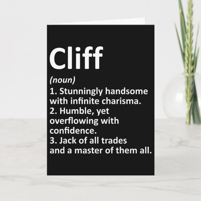 Cliff Definition Personalized Name Funny Birthday  Card (Front)