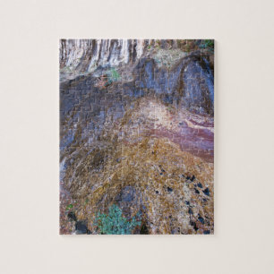 Cliff Face with Waterfall and Plant Growth Jigsaw Puzzle