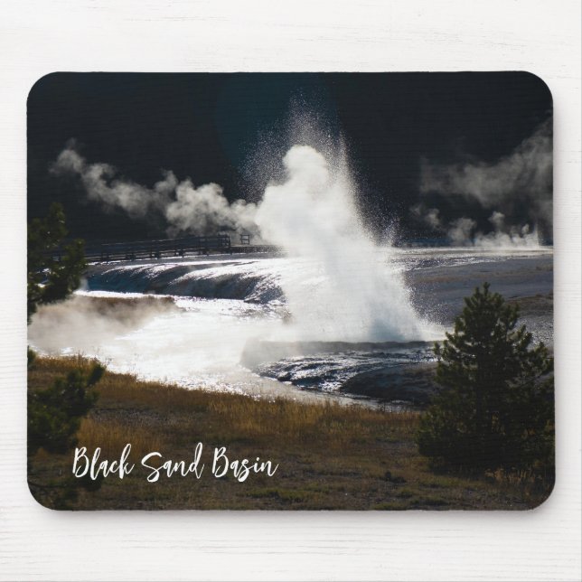 Cliff Geyser Eruption Black Sand Basin Yellowstone Mouse Pad (Front)