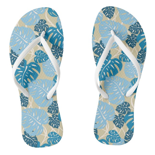 Cliff Hanger Hawaiian Monstera Leaf Thongs (Footbed)