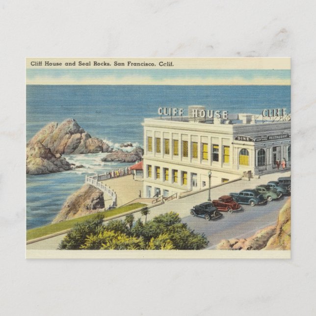 Cliff House Seal Rocks, San Fransisco, California Postcard (Front)
