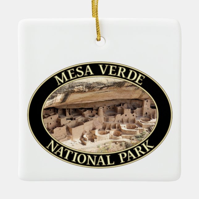 Cliff Palace at Mesa Verde National Park in CO Ceramic Ornament (Front)