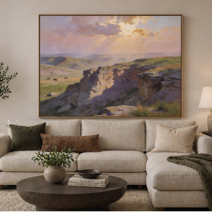 Cliff Vista Landscape - Pastel Painting Style Art Poster