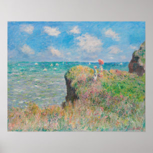 Cliff Walk at Pourville (1882) by Claude Monet Poster