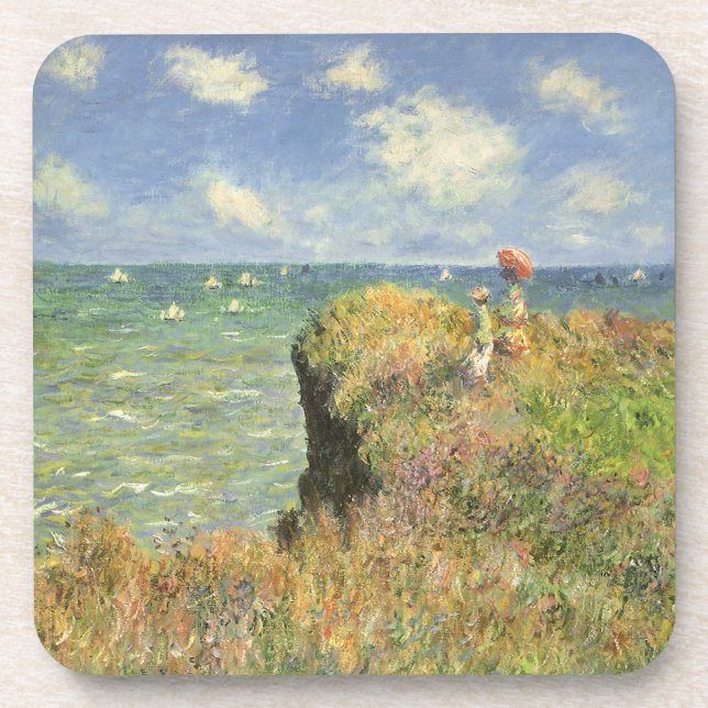 Cliff Walk at Pourville by Claude Monet Coaster (Front)
