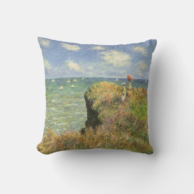 Cliff Walk at Pourville by Claude Monet Cushion (Front)