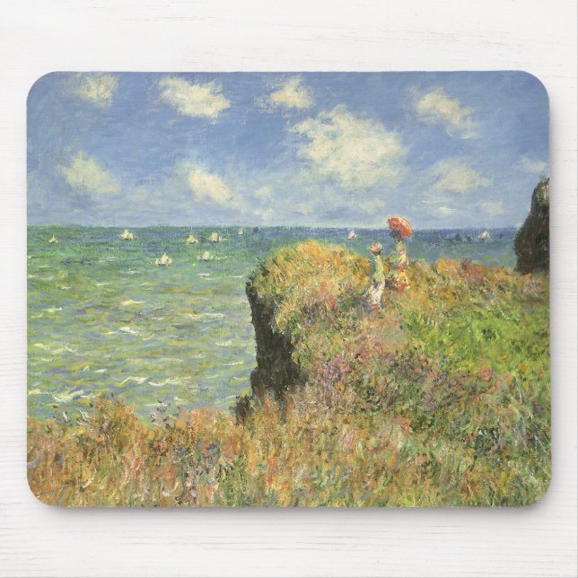 Cliff Walk at Pourville by Claude Monet Mouse Pad (Front)