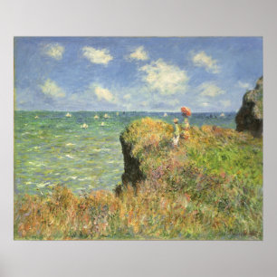 Cliff Walk at Pourville by Claude Monet Poster