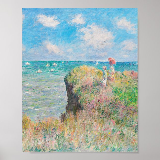 Cliff Walk at Pourville by Claude Monet Poster (Front)