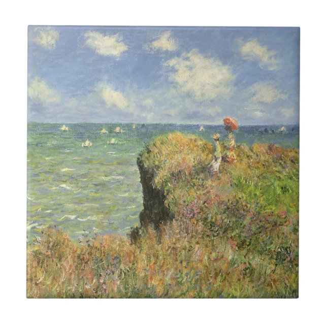 Cliff Walk at Pourville by Claude Monet Tile (Front)