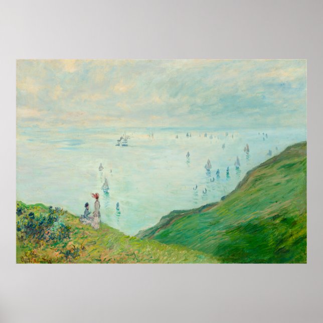 Cliffs at Pourville by Claude Monet Poster (Front)