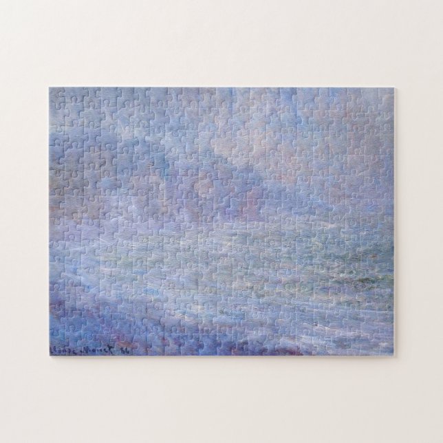 Cliffs at Pourville Rain Monet Fine Art Jigsaw Puzzle (Horizontal)