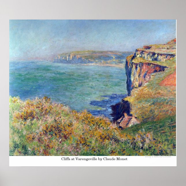 Cliffs at Varengeville by Claude Monet Poster (Front)