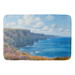 "Cliffs of Endless Horizon" – A Welsh Seascape Bath Mat
