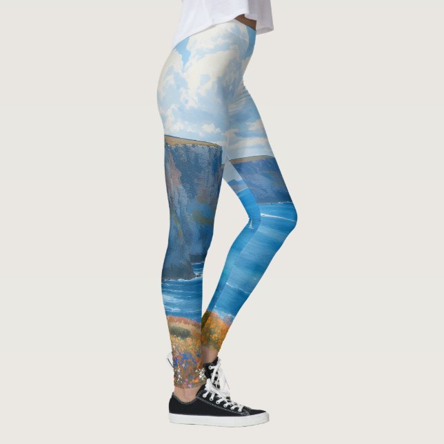 "Cliffs of Endless Horizon" – A Welsh Seascape Leggings (Right)