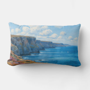 "Cliffs of Endless Horizon" – A Welsh Seascape Lumbar Cushion
