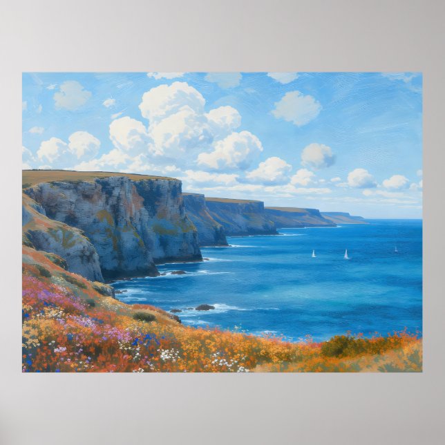 "Cliffs of Endless Horizon" – A Welsh Seascape Poster (Front)