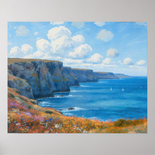 "Cliffs of Endless Horizon" – A Welsh Seascape Poster