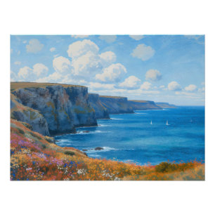 "Cliffs of Endless Horizon" – A Welsh Seascape Poster