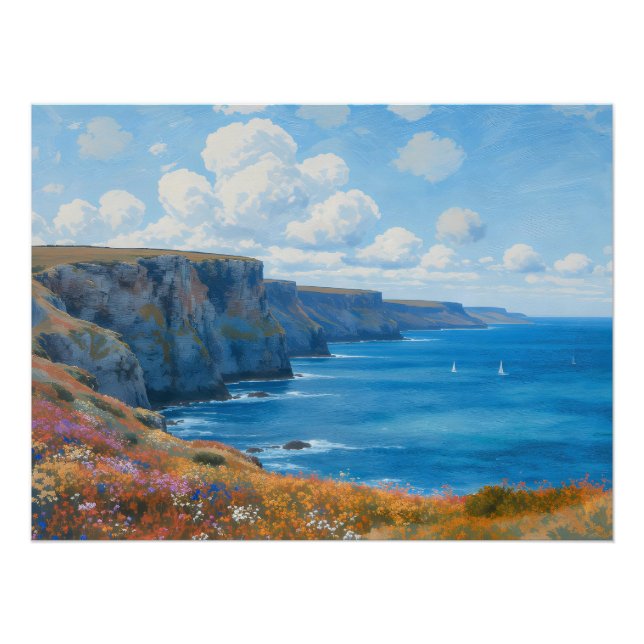 "Cliffs of Endless Horizon" – A Welsh Seascape Poster (Front)