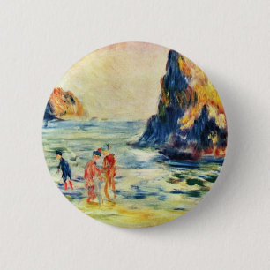 Cliffs Of Guernsey By Pierre-Auguste Renoir 6 Cm Round Badge