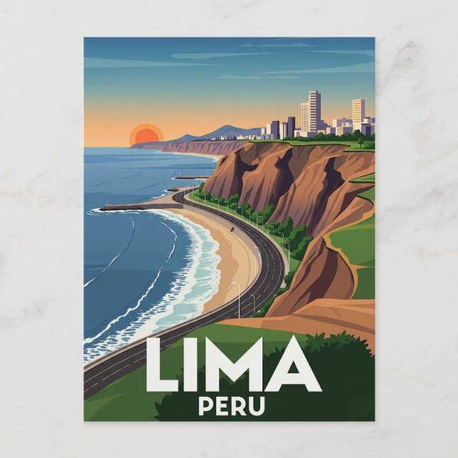 Cliffs of Lima Peru Travel Postcard (Front)