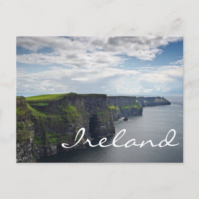 Cliffs of Moher in Ireland text postcard (Front)
