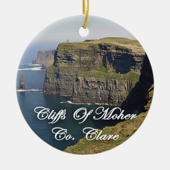 Cliffs Of Moher Ireland, Christmas Ornament, Ceramic Tree Decoration (Front)