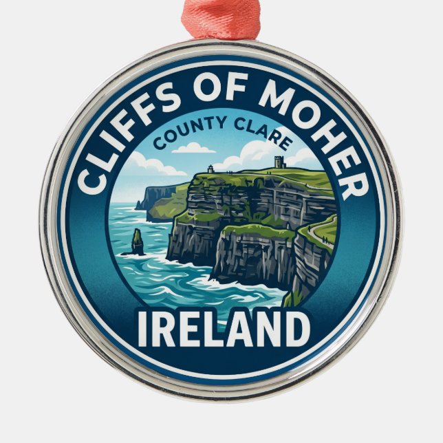 Cliffs of Moher Ireland Metal Ornament (Front)