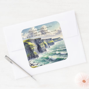 Cliffs of Moher, Ireland & Quote Square Sticker