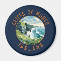 Cliffs of Moher Ireland Retro Distressed Circle