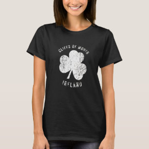 Cliffs Of Moher Ireland Vintage Shamrock Distresse T-Shirt