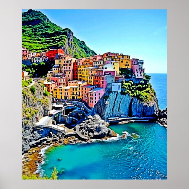Cliffside Dreams: Manarola’s Colours Poster (Front)