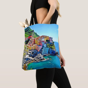 Cliffside Dreams: Manarola’s Colours Tote Bag