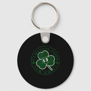 Cliffside Park New Jersey Irish Shamrock Nj Retro Key Ring