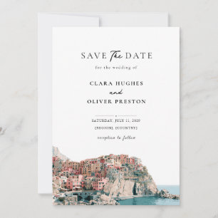 Cliffside Village Harbour Cove Cinque Terre Weddin Save The Date