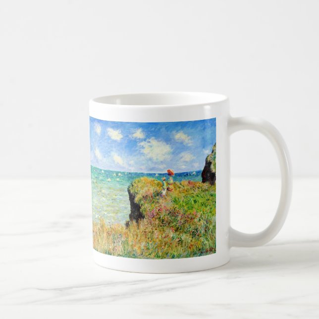 Clifftop Walk at Pourville by Claude Monet Coffee Mug (Right)