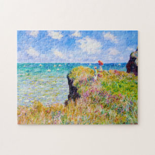 Clifftop Walk at Pourville Claude Monet Canvas art Jigsaw Puzzle