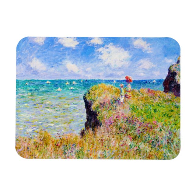 Clifftop Walk at Pourville Claude Monet Magnet (Horizontal)