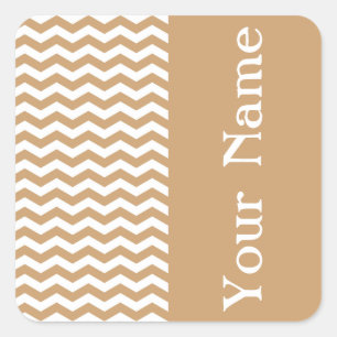 Clifton Beach Sand Wave Chevron with name Square Sticker