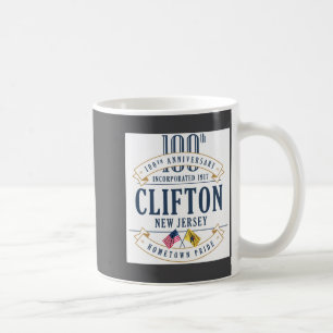 Clifton New Jersey 100th Anniv White  Coffee Mug