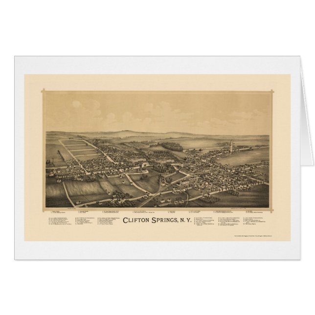 Clifton Springs, NY Panoramic Map - 1892 (Front Horizontal)